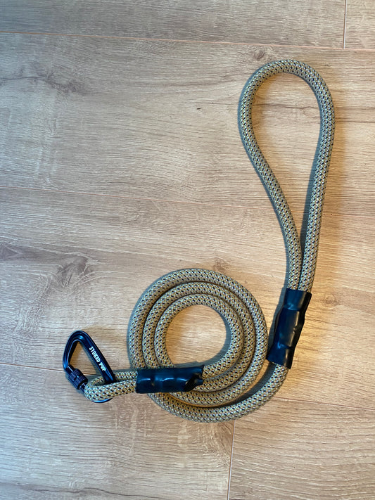 Recycled Climbing Rope Leash in Sand